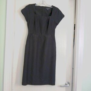 Black 'Sloan' Pencil Dress Square Neck & Cap Sleeve Midi Dress Sz 4